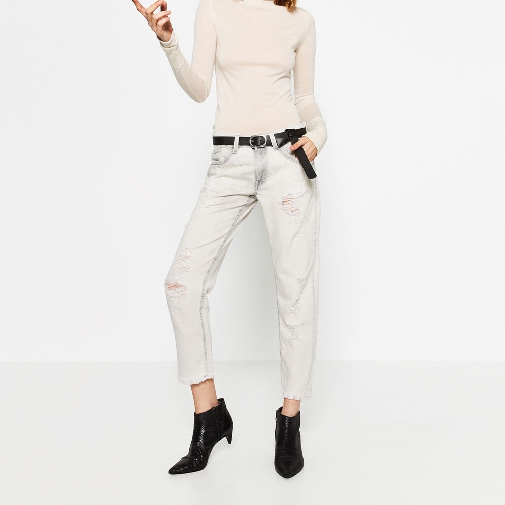ZARA Low-rise Jeans:Grey, US 6/EUR 38/UK 10